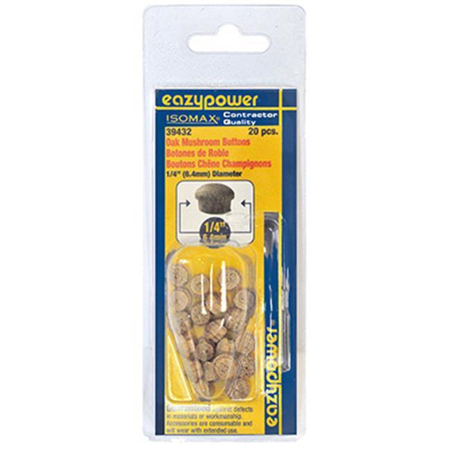 Eazypower 30217 1/4" Oak Mushroom Shaped Buttons (20 Piece)