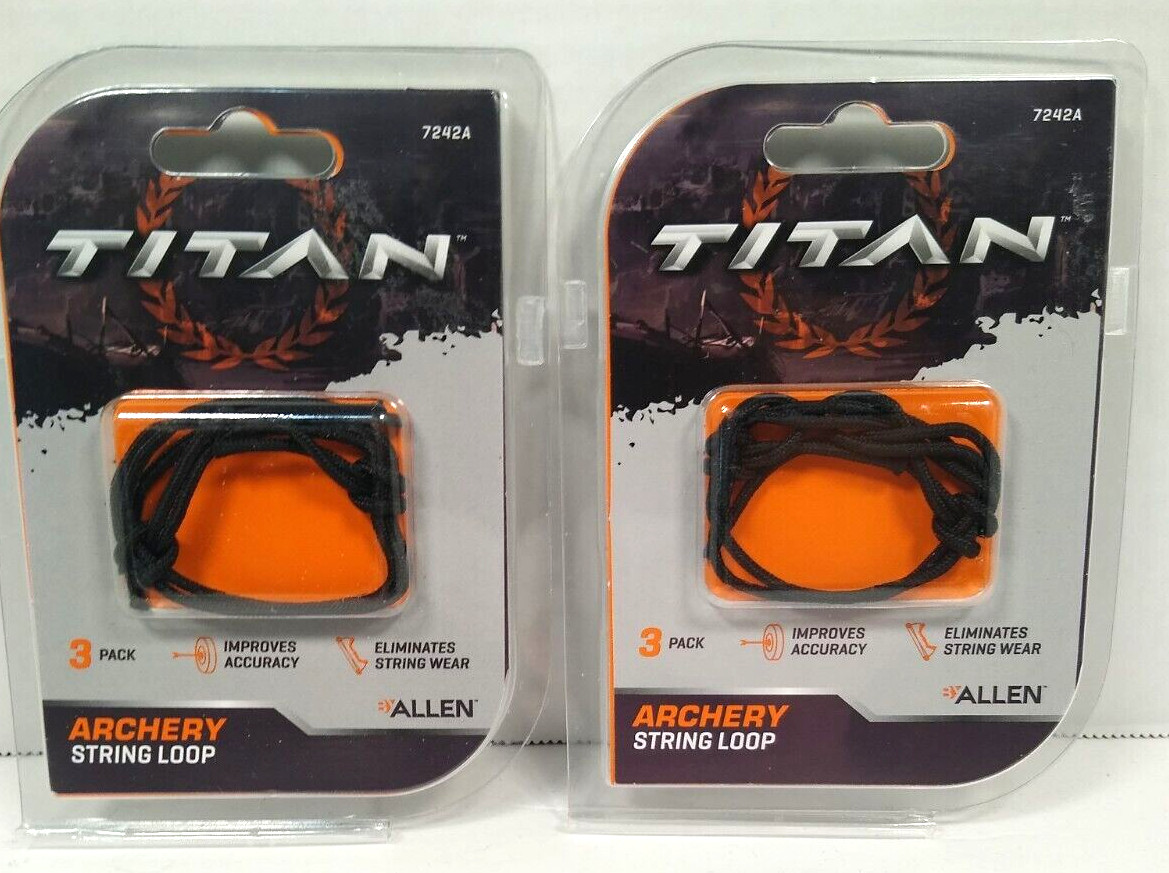 Lot of 2 Titan String Loops for Archery Bowstrings, 3-Pack, Black