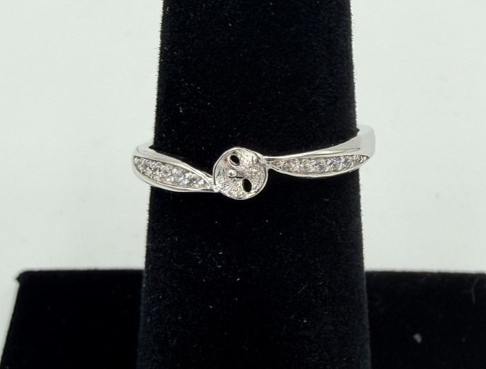 925 Sterling Silver DIY Blank Semi Mount Setting Ring Jewelry Making C17
