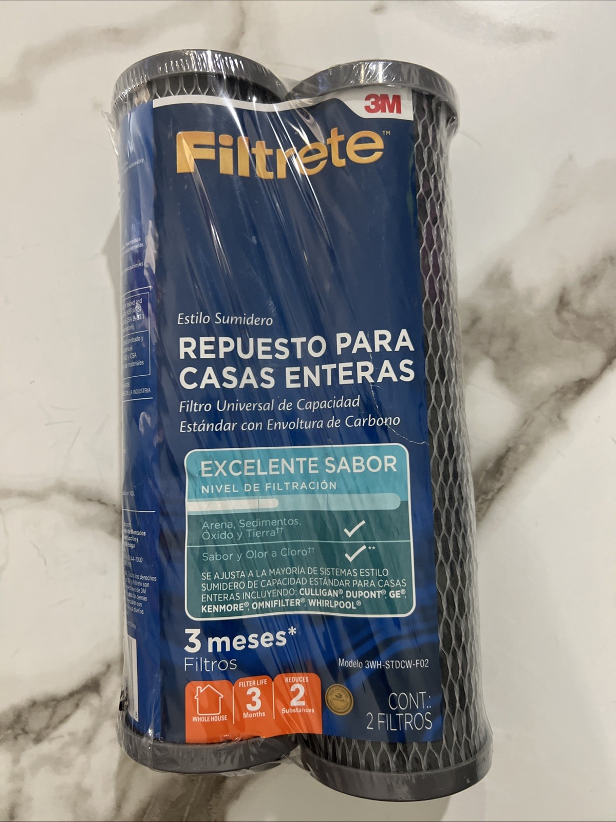 Filtrete Whole House Water Filter Replacement Carbon Wrap Sump 3M SWH STDCW F02