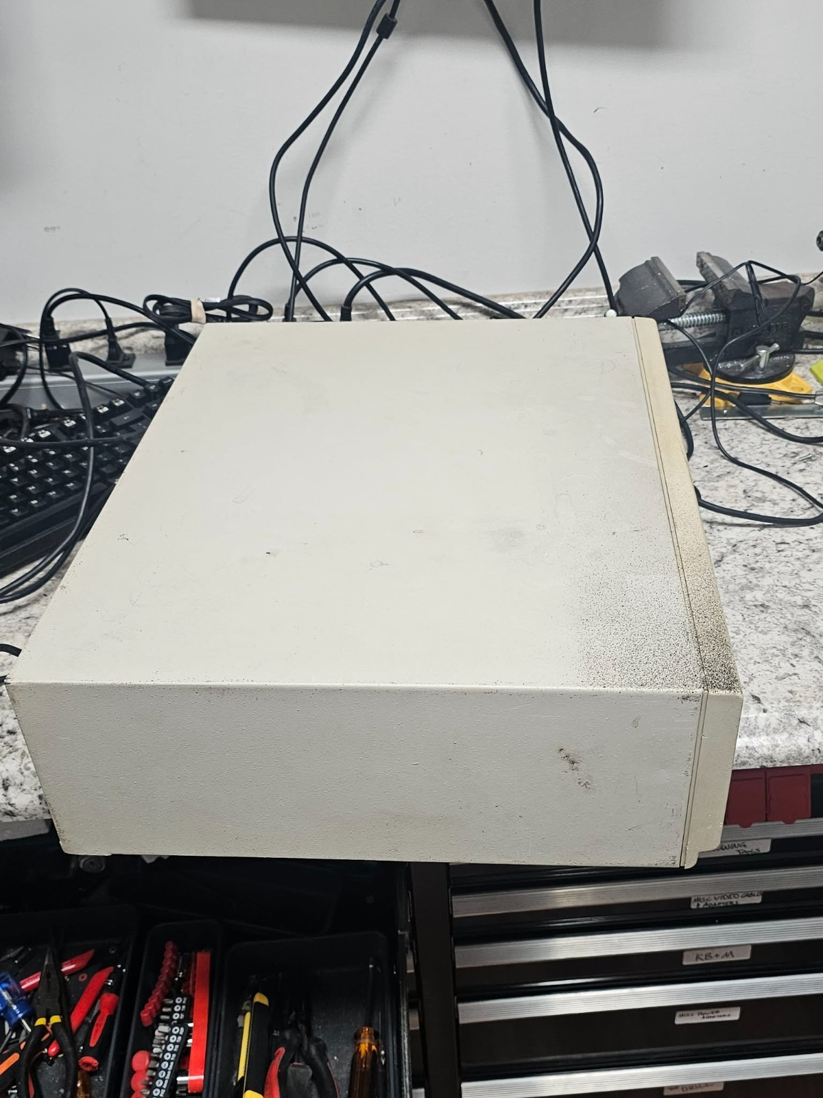Vintage Compaq Deskpro 286 AT PC Computer Complete w/Drives & Cards Powers/Posts