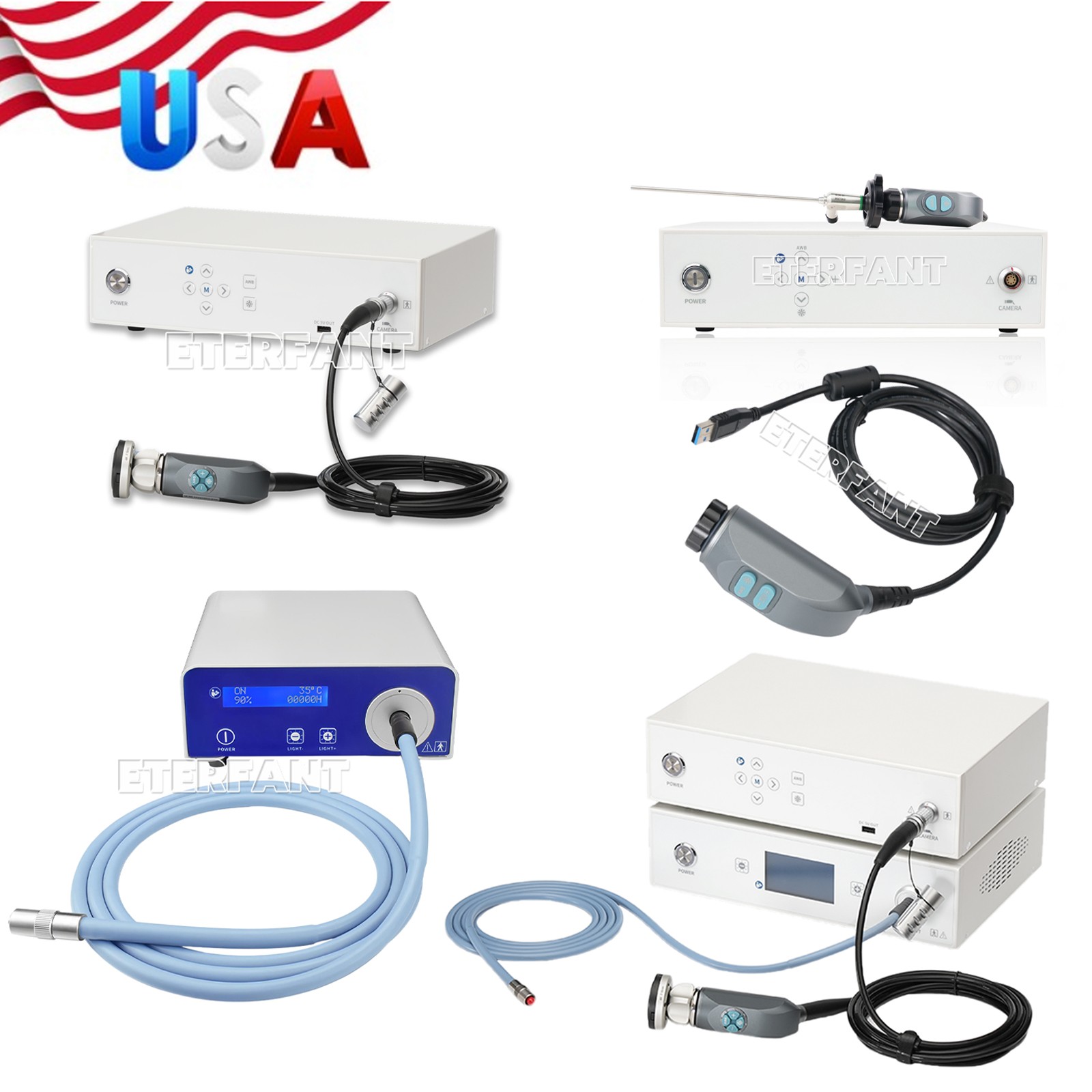 Portable Full HD Medical Endoscope Camera/ Laparoscopic LED Cold Light Source