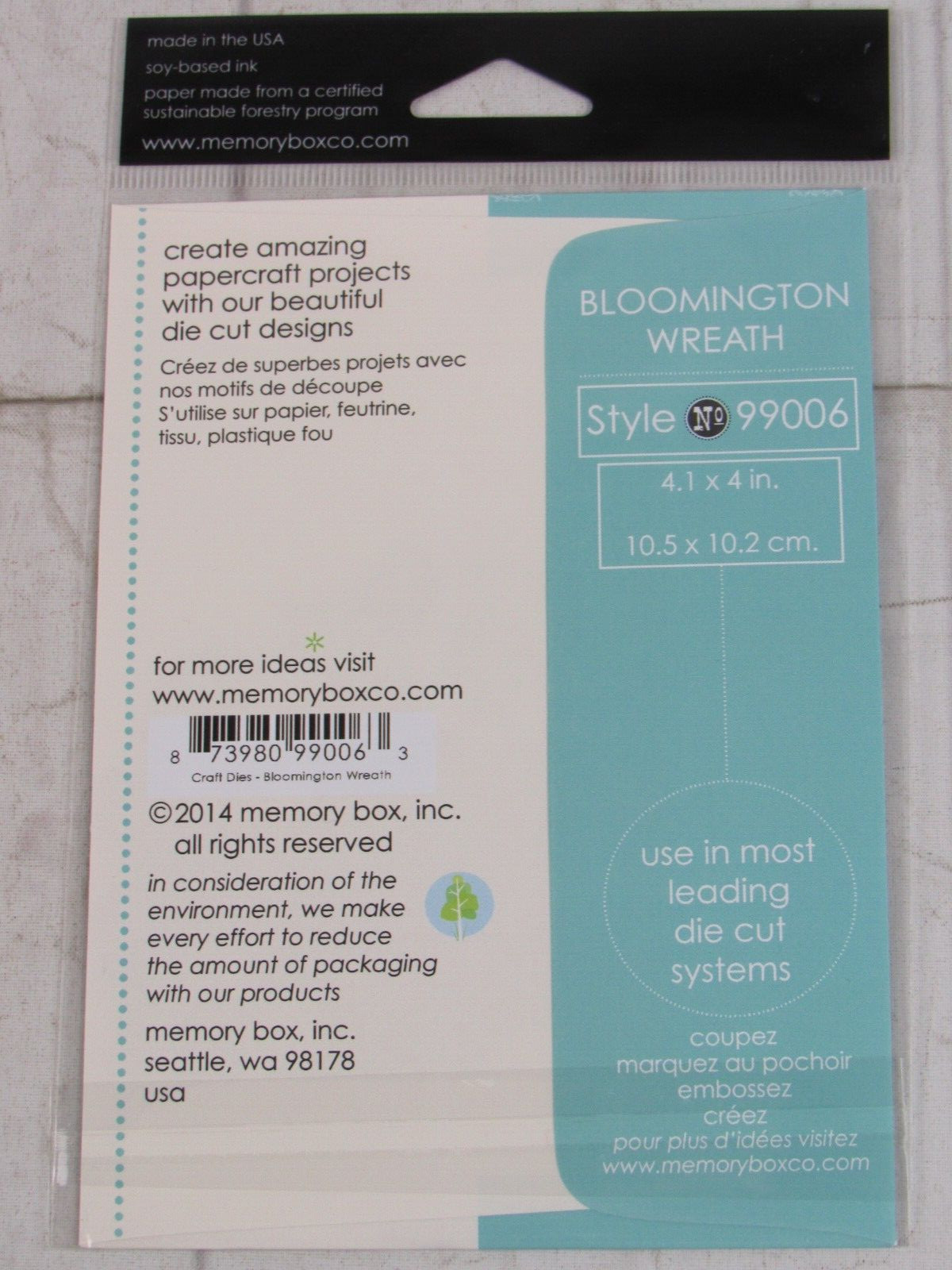 Memory Box Steel Craft Die, Bloomington Wreath, 99006