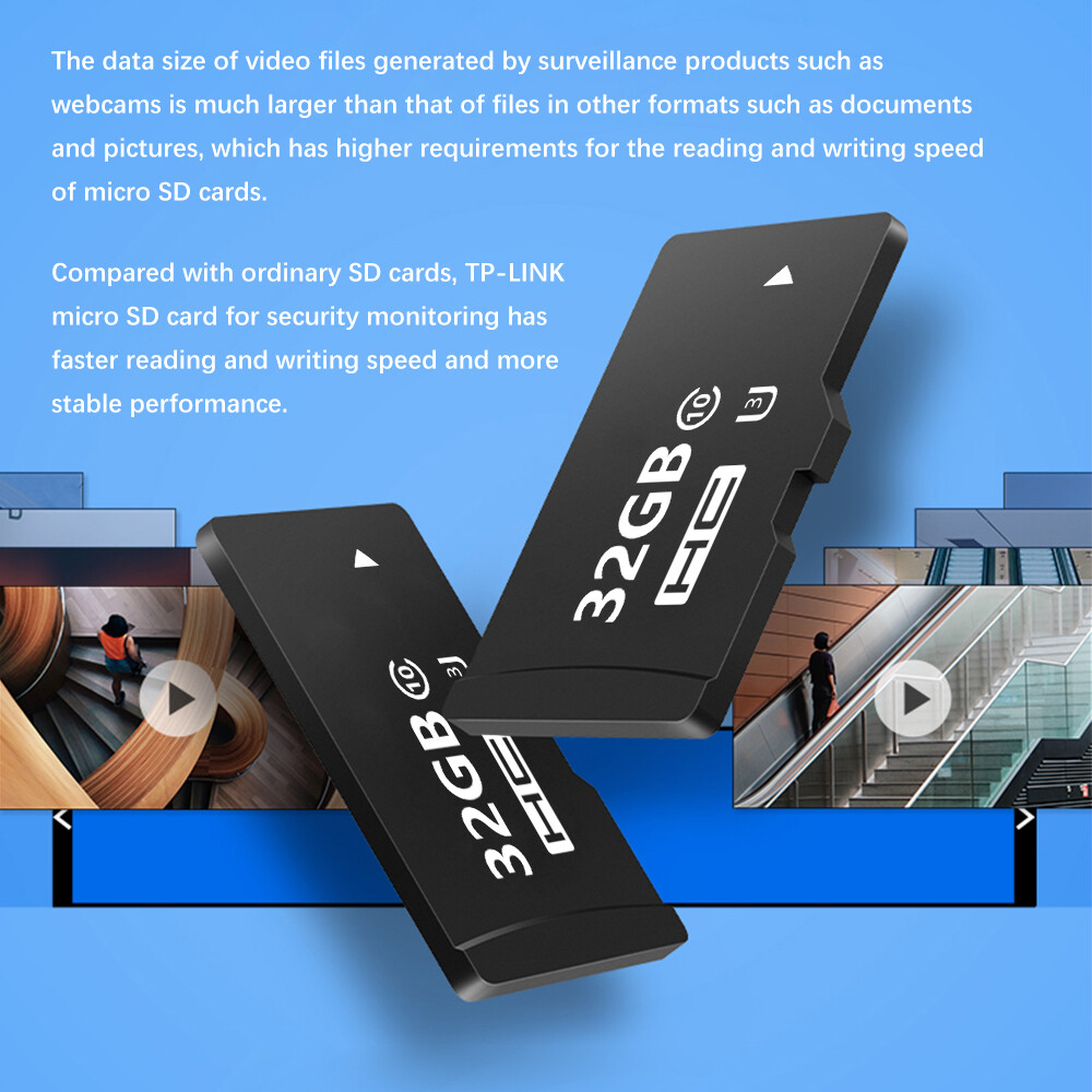 32GB Micro Memory Card Up to 100MB/s Read Speed for Security Camera Dashcam