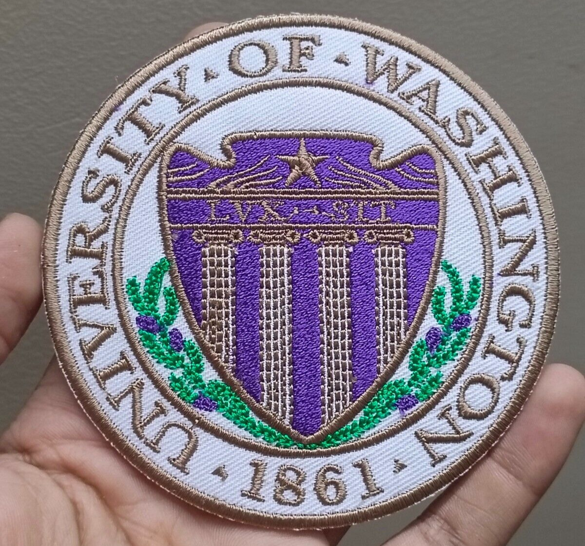 Washington University Logo Iron On Patch - Sew Patch - Embroidered Patch 4"x4"
