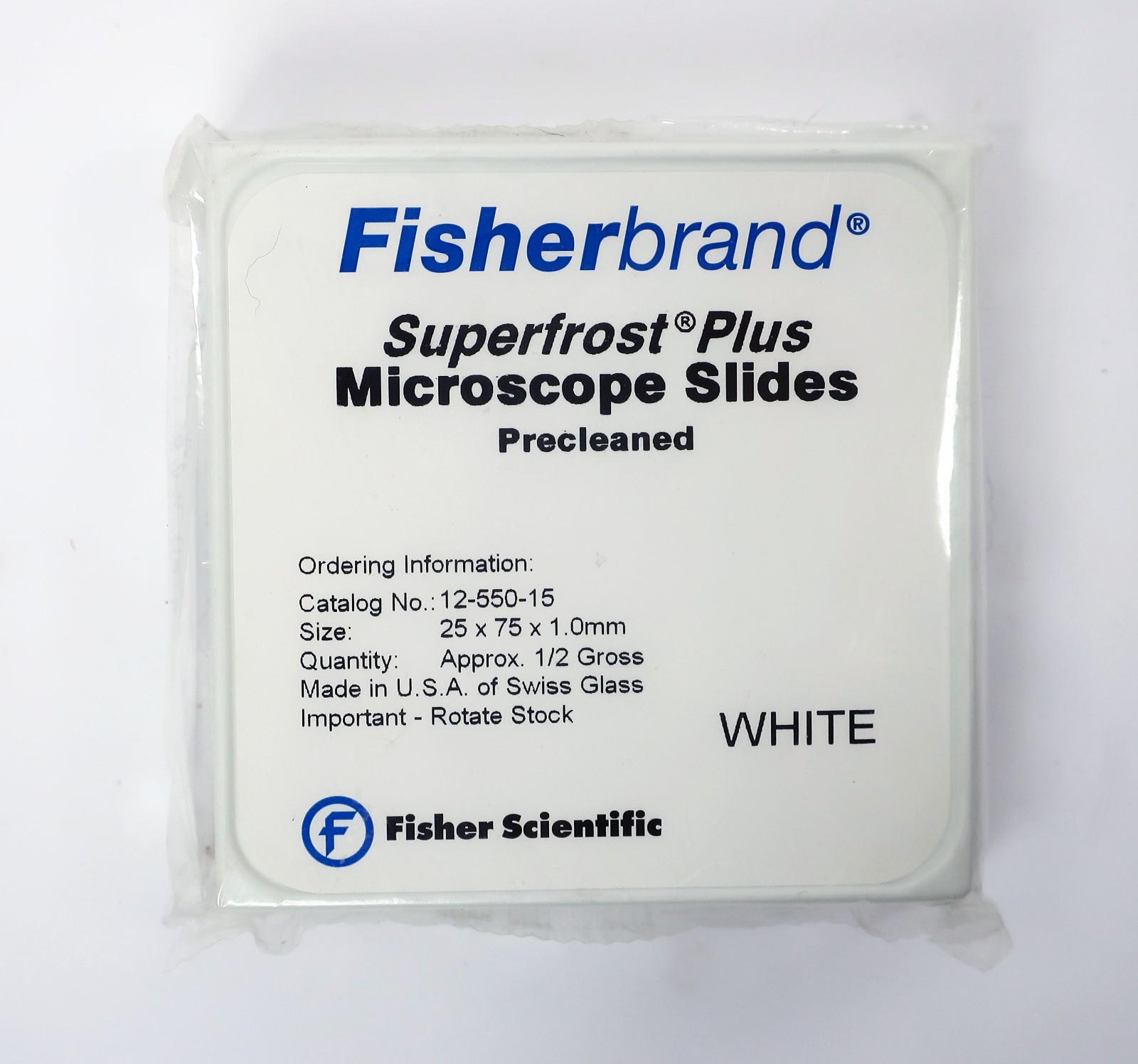 1/2 Gross Fisherbrand Superfrost Plus Microscope Slides White 12-550-15