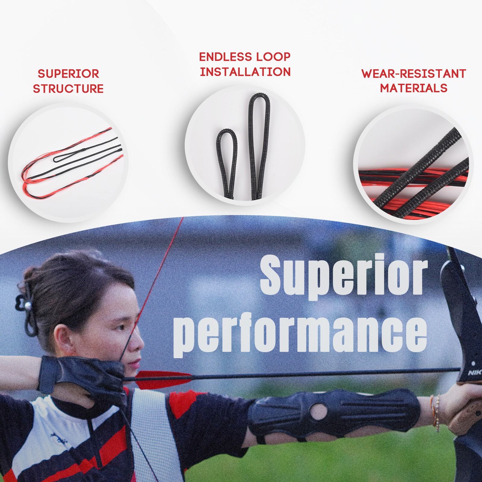 Replacement Bowstring 56-62" for Traditional Longbow Recurve Bow Hunting Target