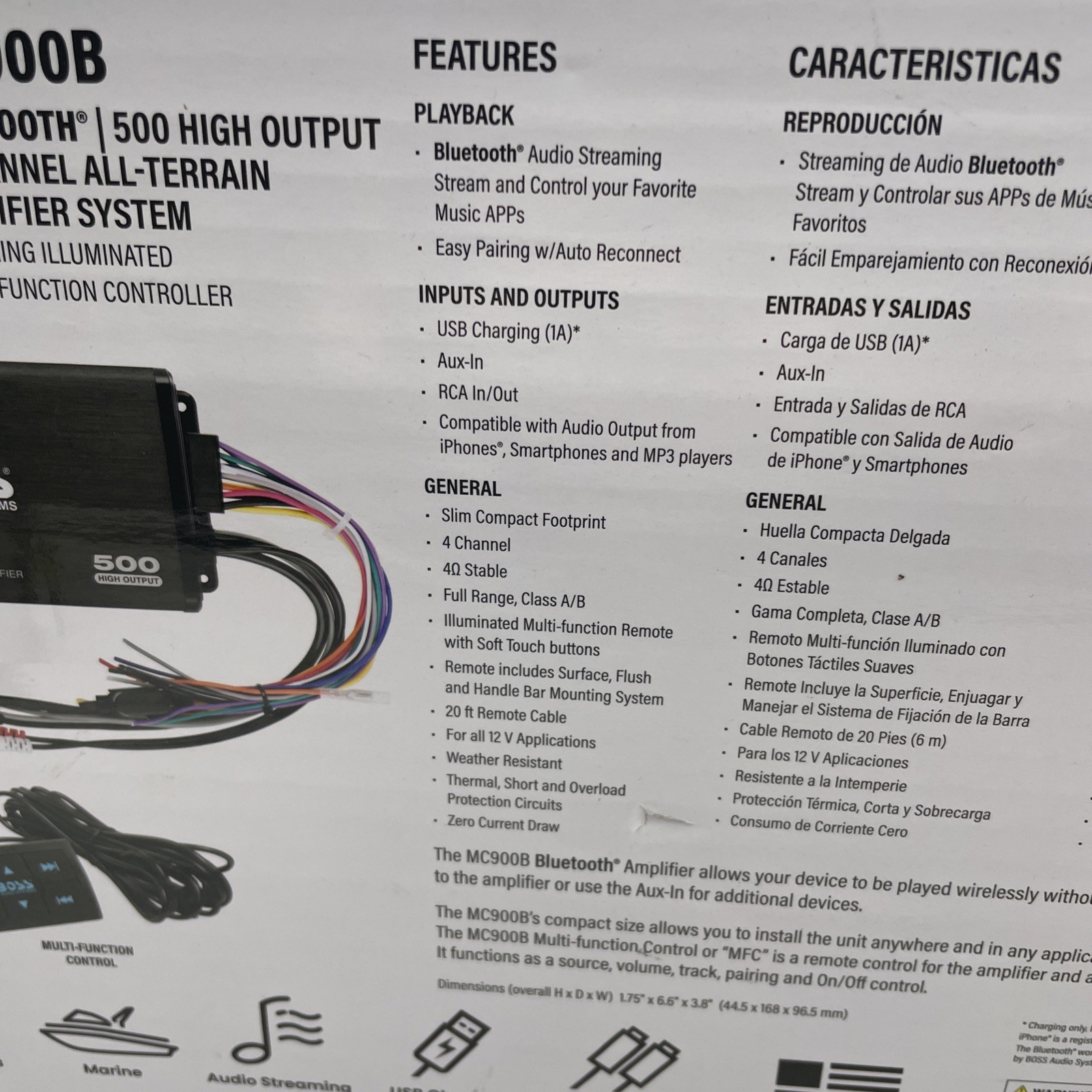 Boss Audio 500W Bluetooth MC900B Amplifier MC900B