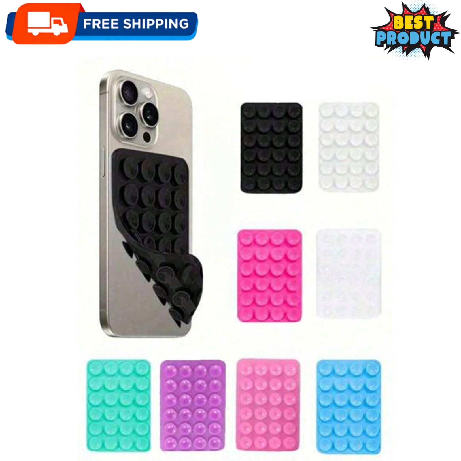 Silicone Suction Phone Case Mount Phone Suction Grip Double-Sided Sticky Grip US
