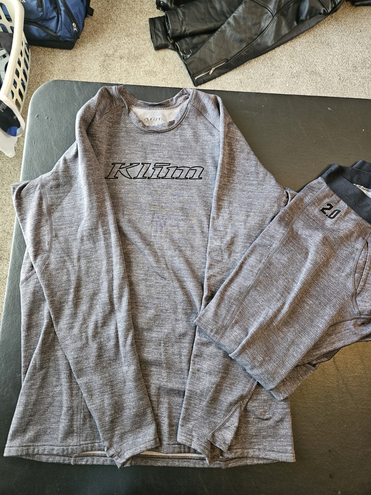 Klim 2.0 Top (XL) & Bottom (L) Base Layer Set Heather Gray