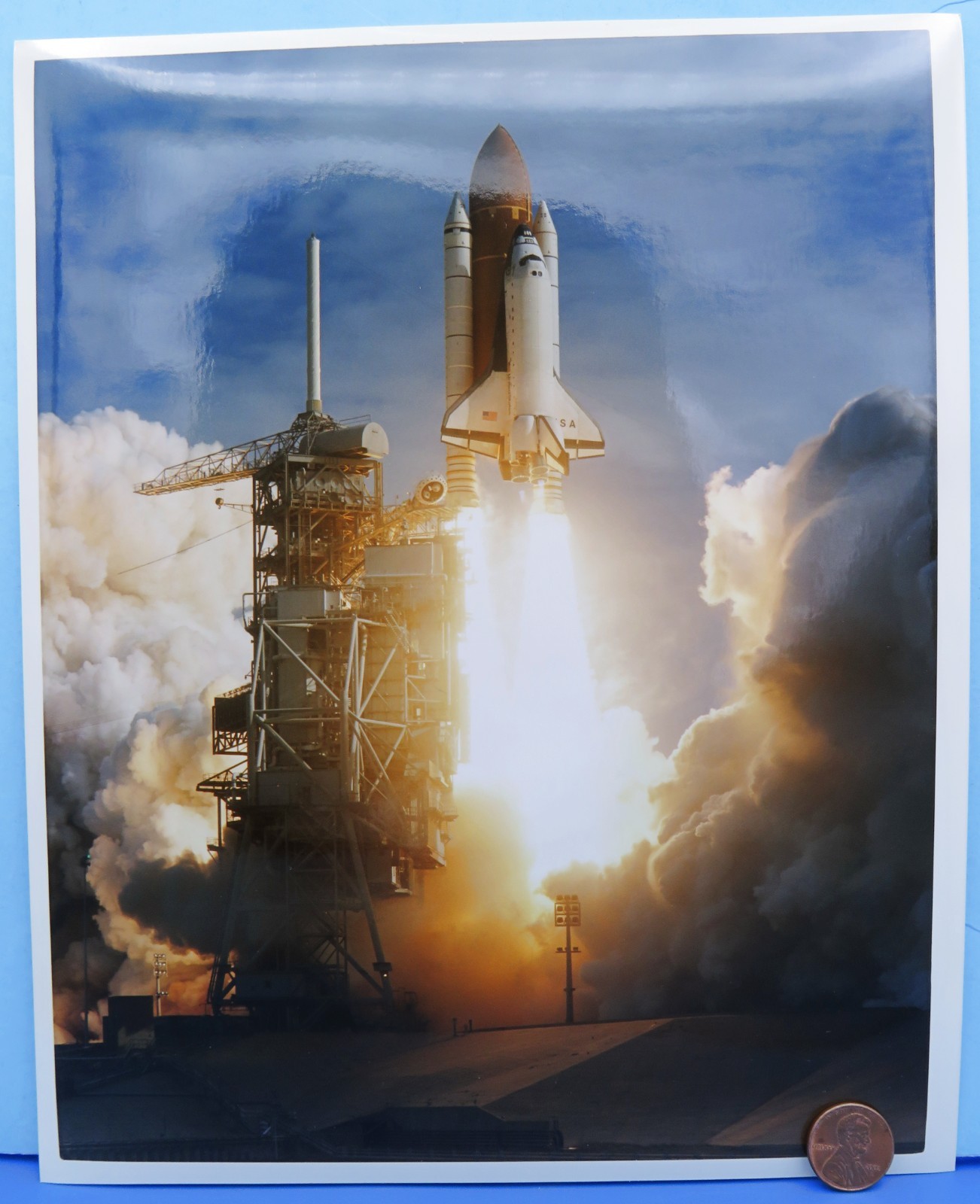 NASA PHOTO vtg STS-73 Space Shuttle Columbia Launch Vertical #B / 8" x 10"