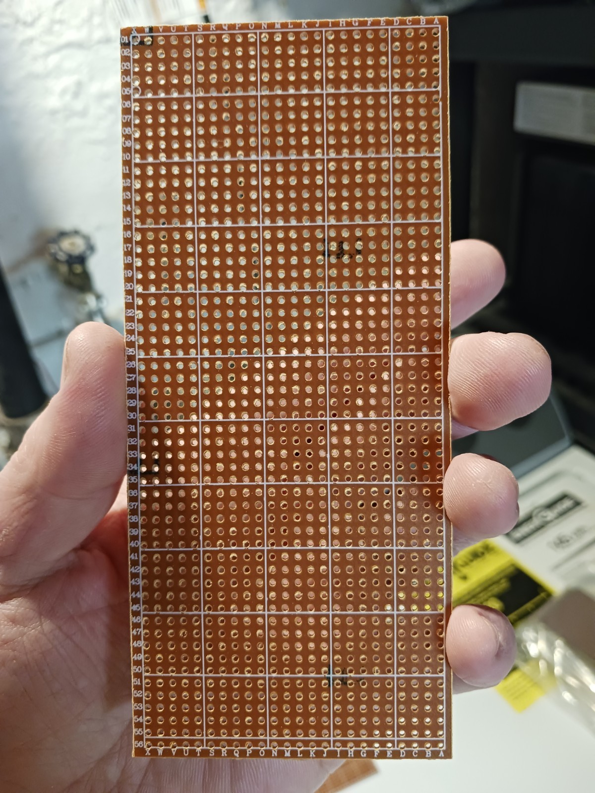 Prototype circuit board 14.5 x 6.5 cm tinned one side with linear pattern PCB x1