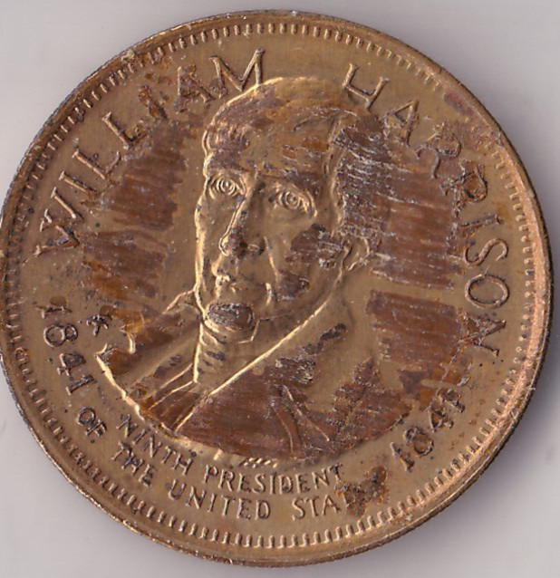 1968 Franklin Mint Presidential Hall of Fame Bronze Coin (William H. Harrison)