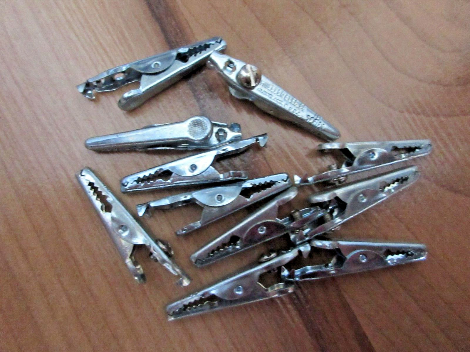 NEW LOT OF 11 MUELLER BU-70S STEEL ALLIGATOR CLIPS WITH SCREW
