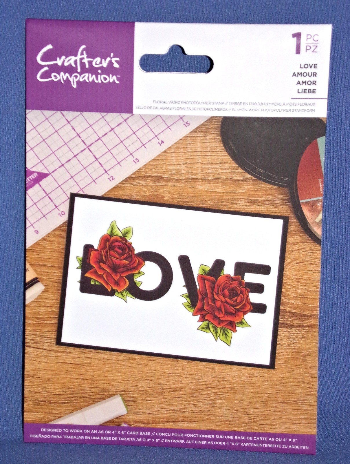 Crafters Companion Love Floral Photopolymer Clear Stamp Free Shipping w/Tracking