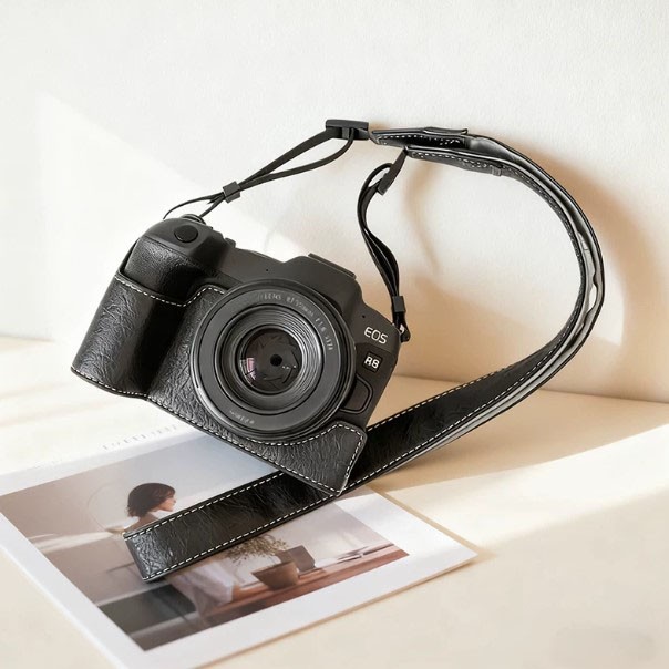 For Canon EOS R8 RP PU Leather Camera Bag Dock Case Base Protection Cover Shell