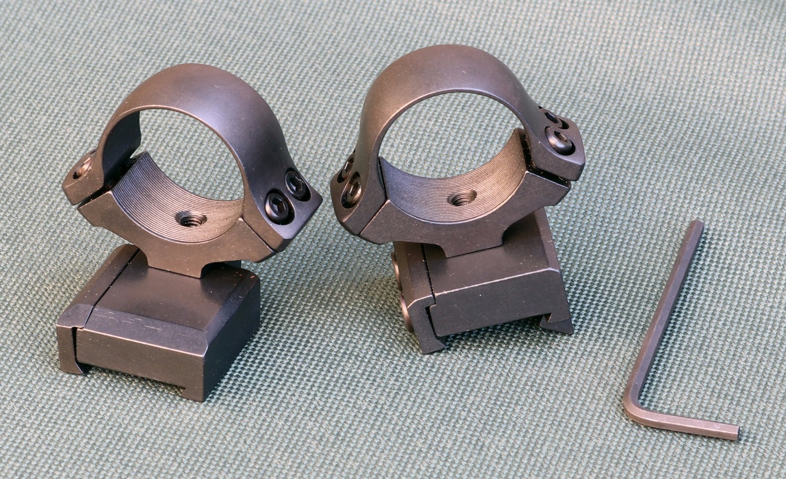 CZ550 Magnum rifle scope mounts, 1 inch rings and bases, STEEL MATTE finish.