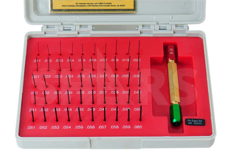 50 Pc .011-.060" Class ZZ Steel Pin Gage Set Minus NIST Certificate S}