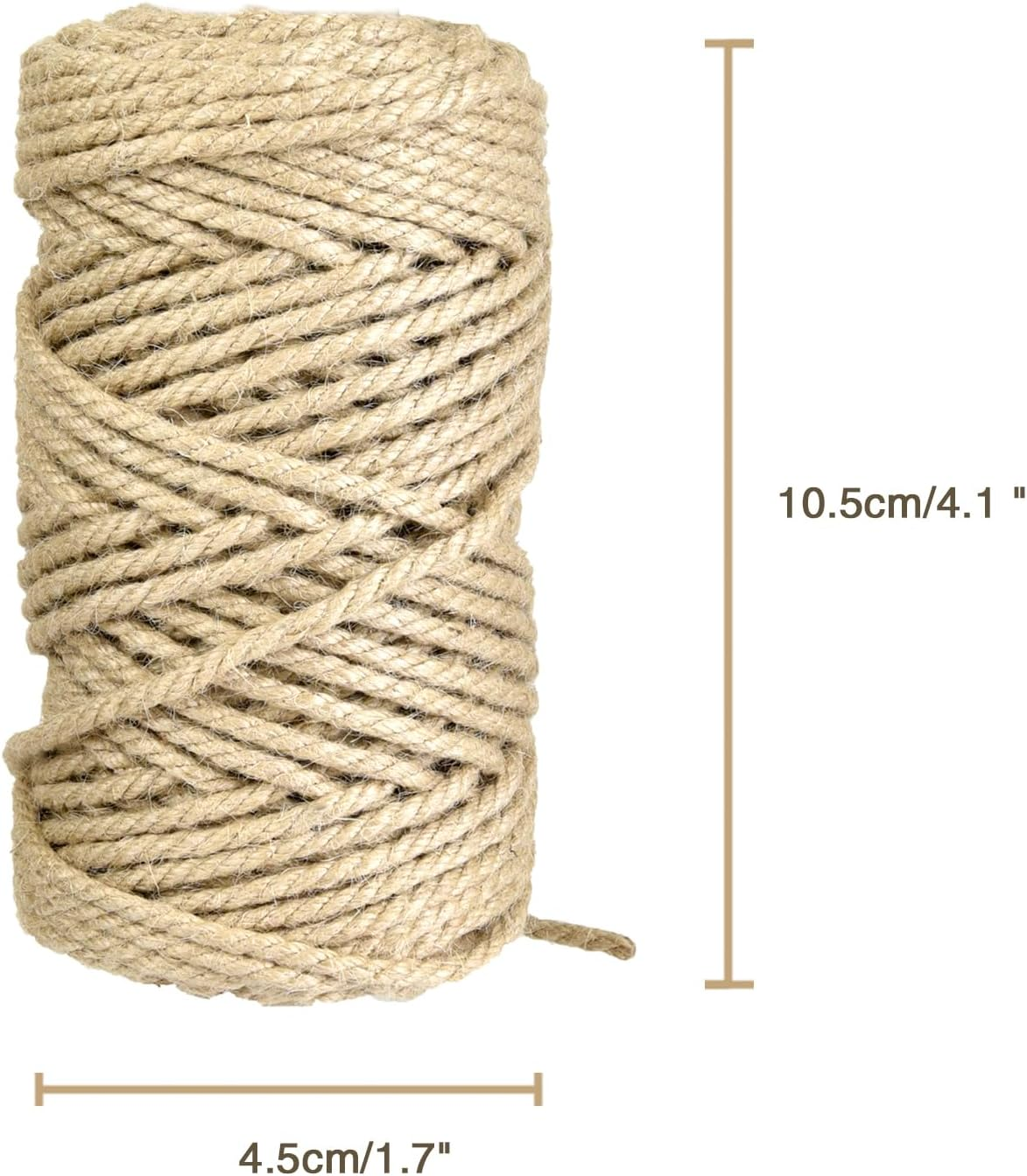 164 Feet 5Mm Jute Twine, Heavy Duty Jute Rope, Natural Jute