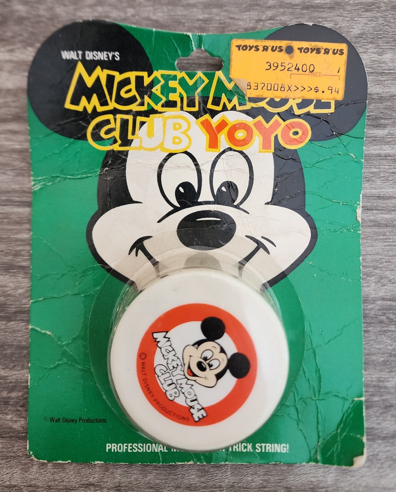 Mickey Mouse Yo-Yo Union Wadding NOS Disney 1980s Pawtucket RI NEW SEALED