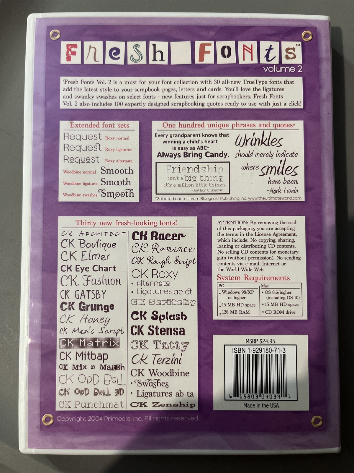 Creating Keepsakes Fresh Fonts Volume 2 with Scrapbooking Quotes
