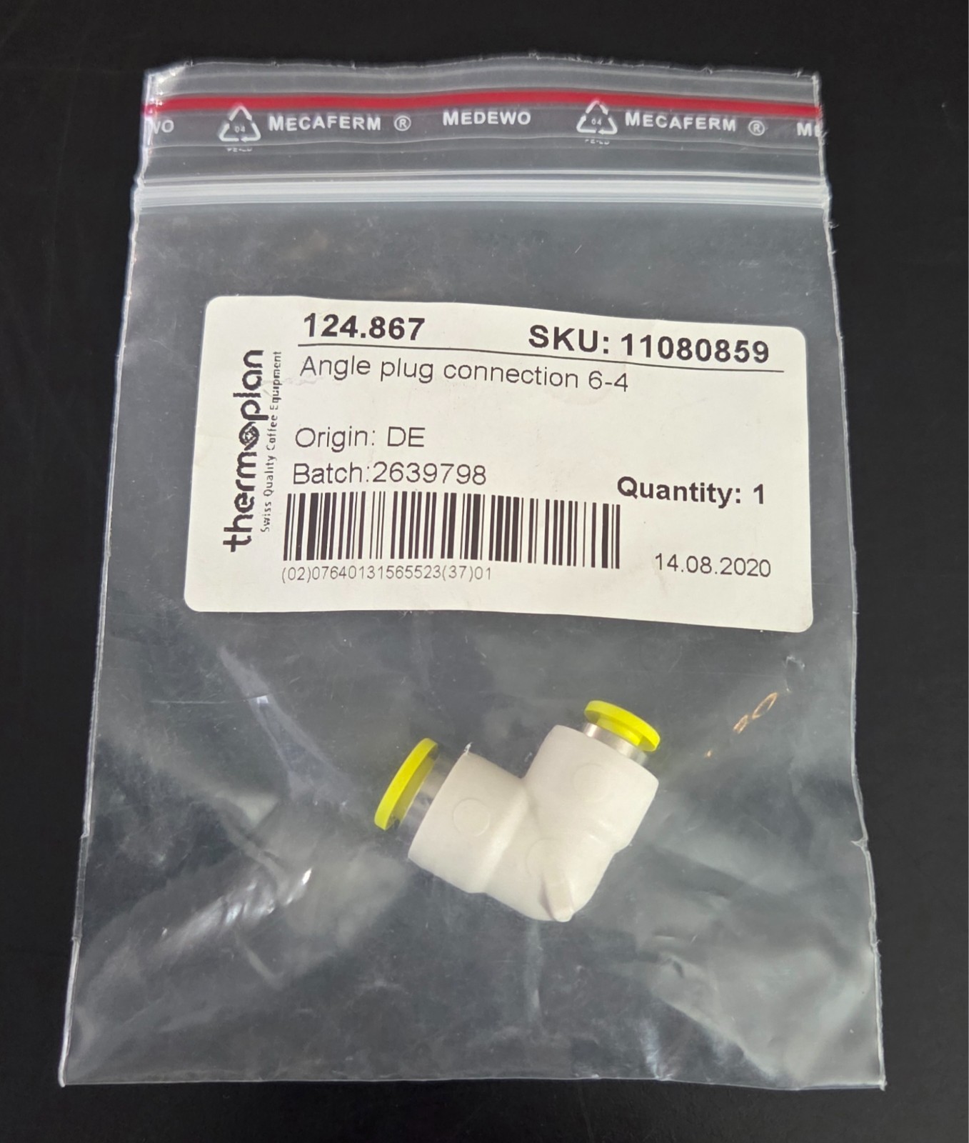 Thermoplan Angle Plug Connection 6-4 41500.1125 124.867 11080859 OEM New