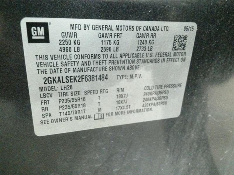 TERRAIN 2015 Fuse Box Cabin 1044001691