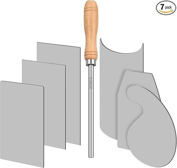 Card Scraper Burnisher and 6 Pcs Cabinet Scraper Set for Woodworking Card Woodwo