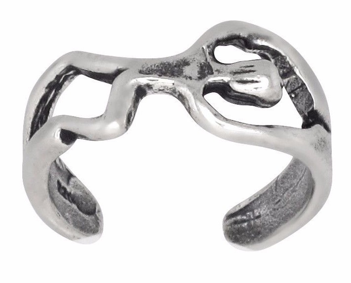 Sterling Silver 925 Climbing Man Toe Ring adjustable size | Made In USA
