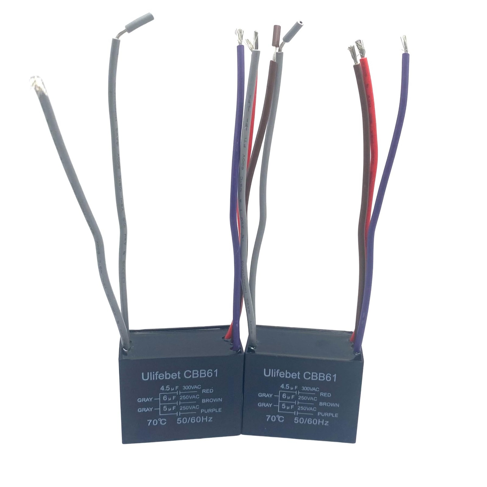 New 5 Wire Ceiling Fan Capacitor Replacement for New Tech CBB61, 250VAC 50/60...