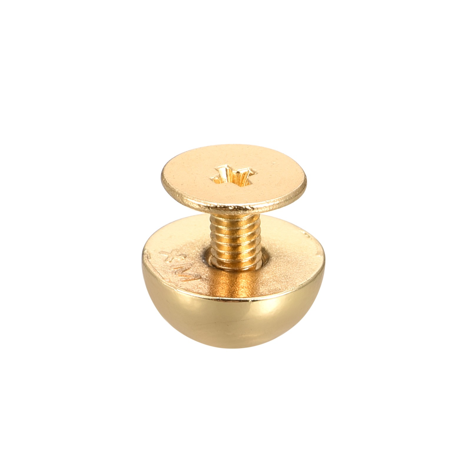 10x6mm Back Screw Rivets Solid Round Head Leather Studs Gold 10 Sets