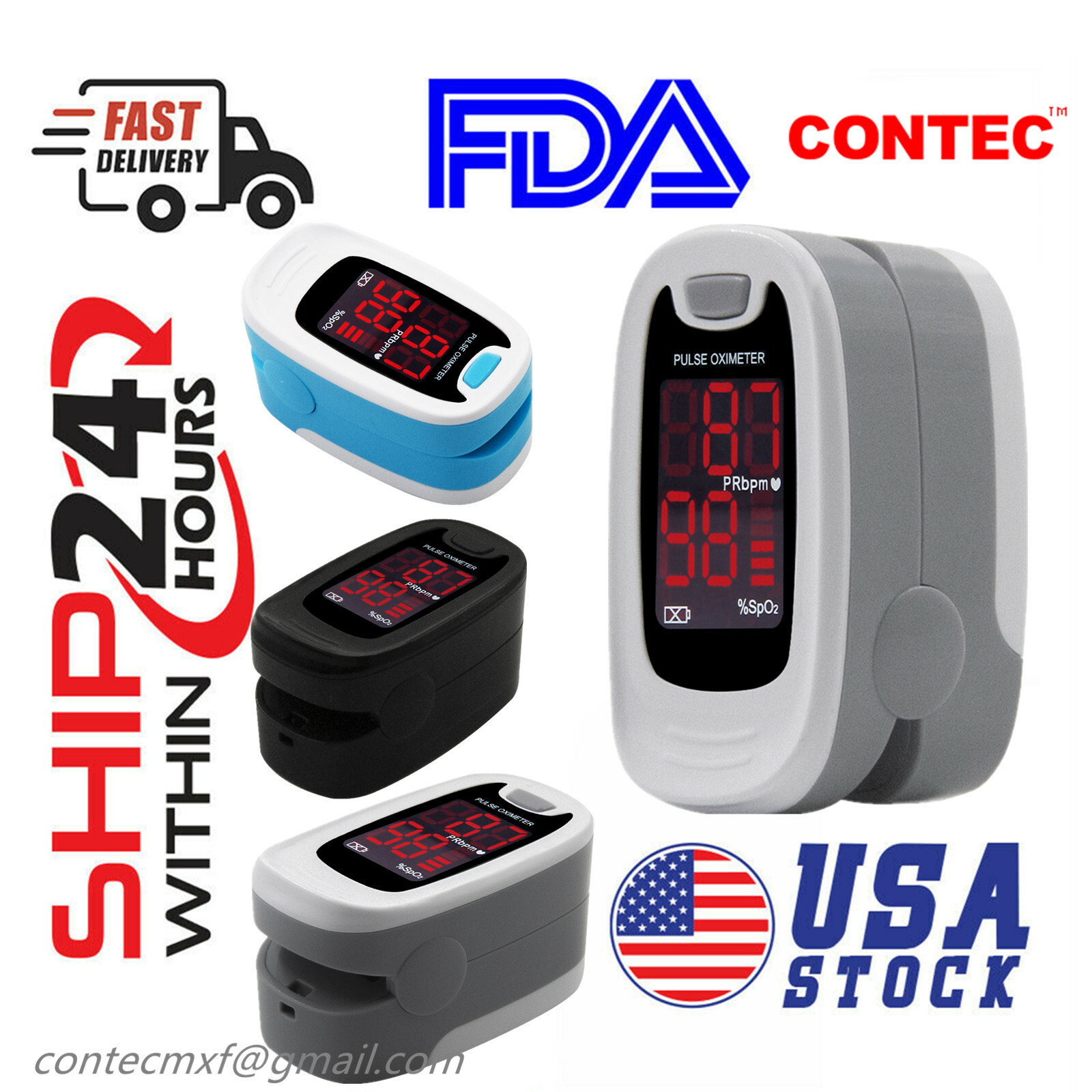 USA Hot Fingertip Pulse Oximeter SPO2 Monitor Pulse Heart Rate Patient Monitor