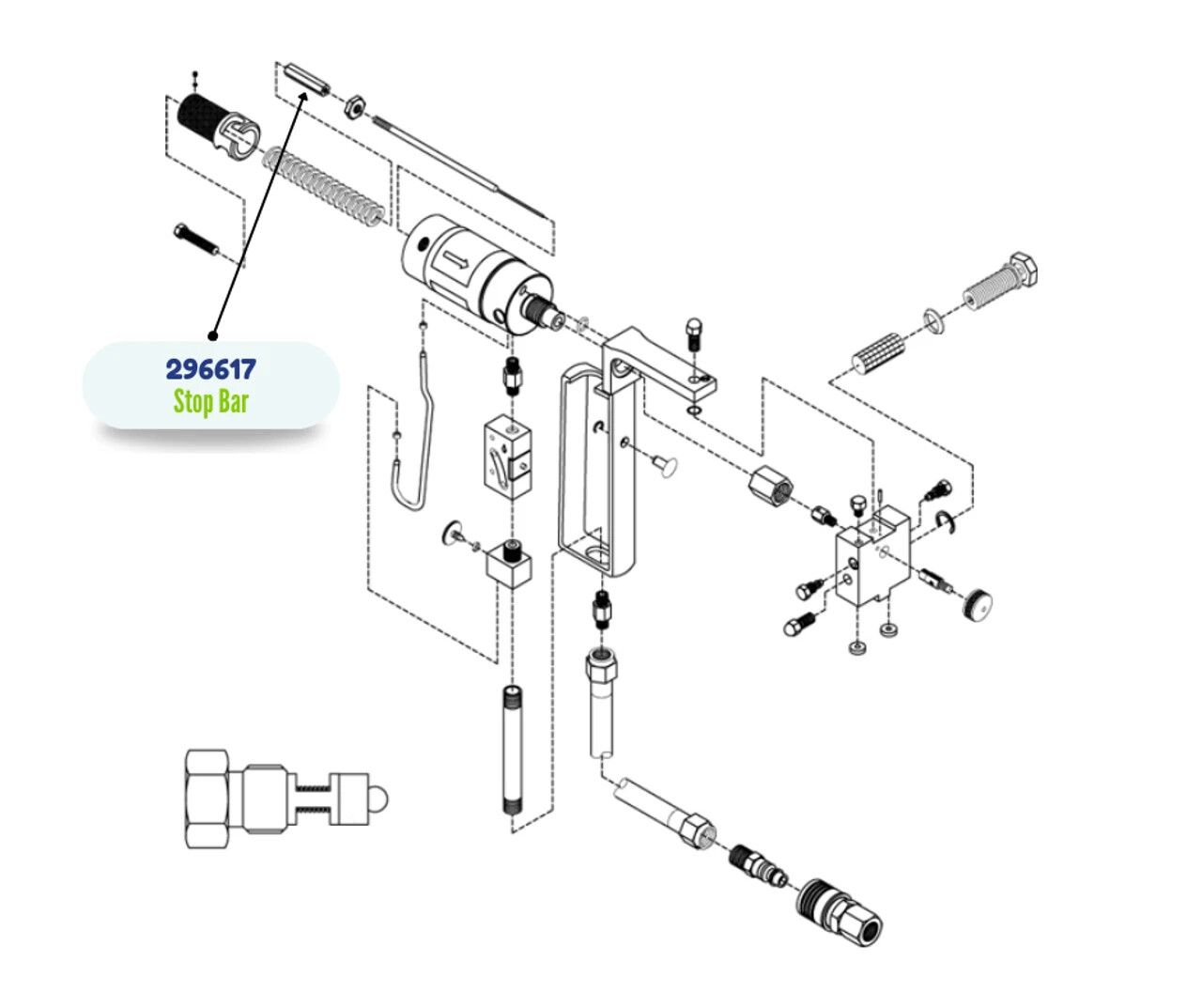 D-GUN VALVING ROD STOP BAR KIT - (296617)