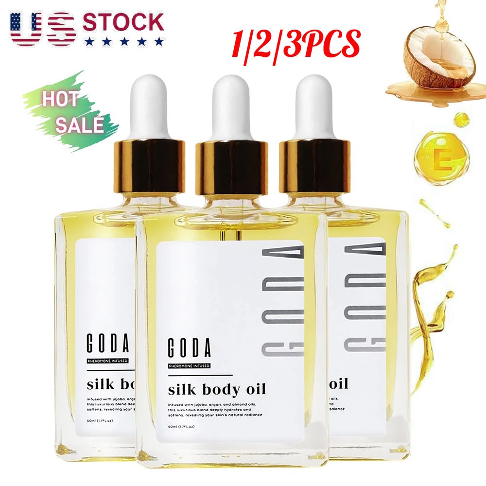 1/3X GODA Silk Body Oil, Goda Perfume Oil, Bath & Shower Oil Smooth Skin 50ml