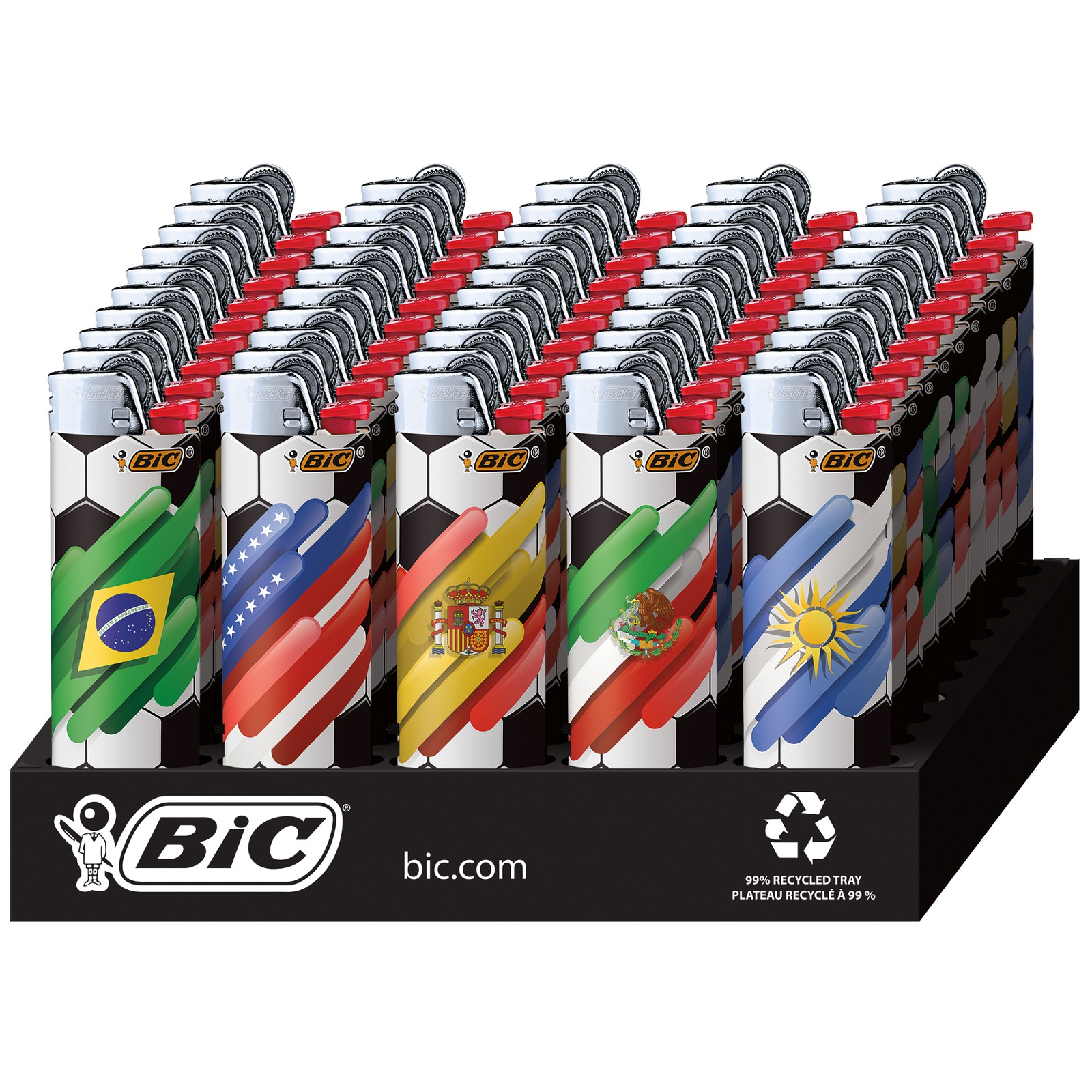 BIC Maxi Pocket Lighters, Special Edition Soccer Series, 50-Count