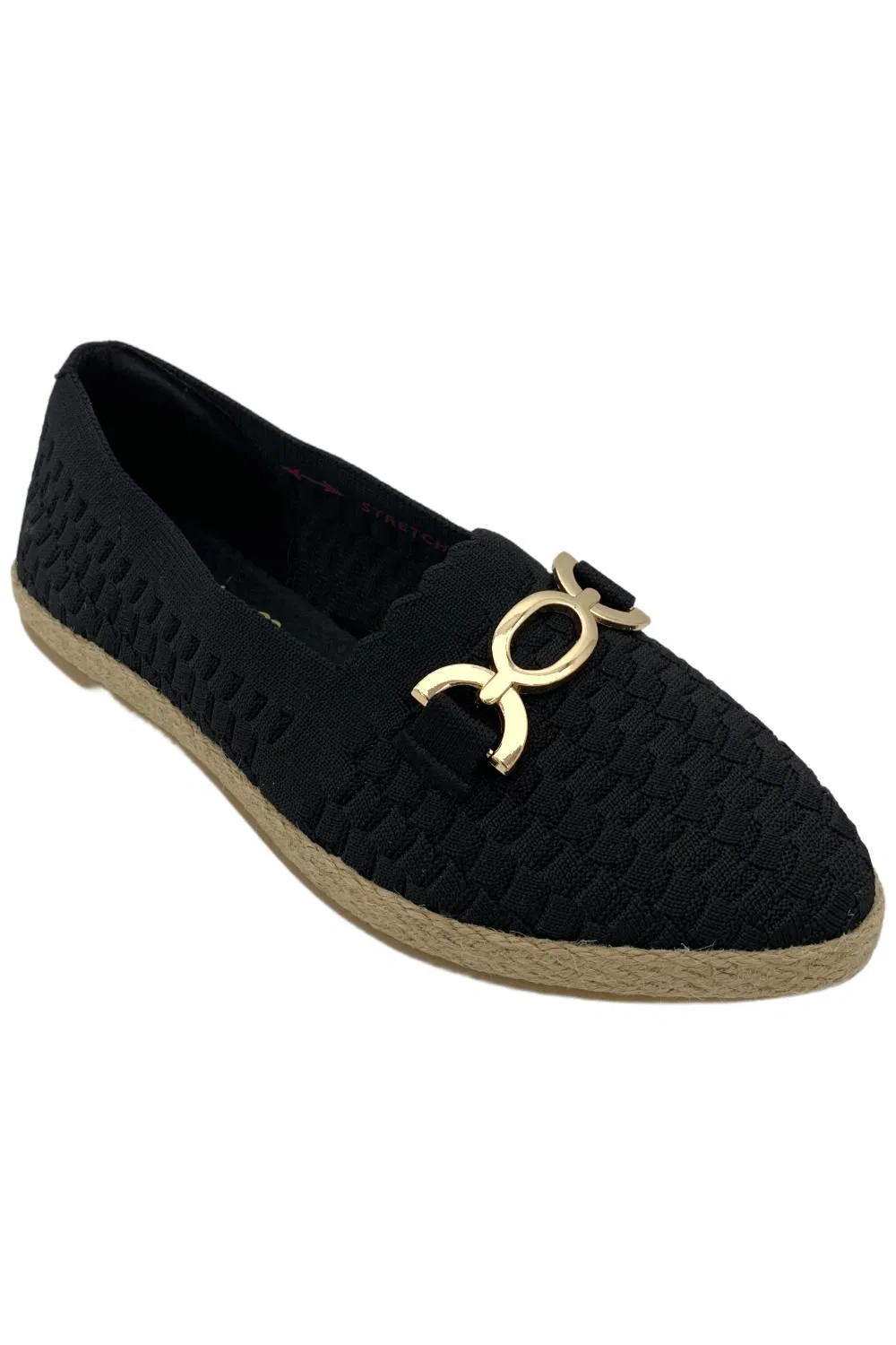 Skechers Women's Cleo Jute Recycled Vegan Knit Loafers Black