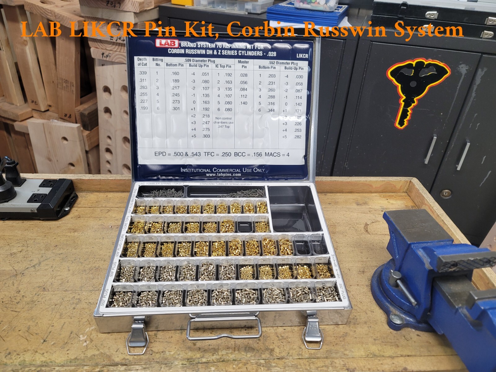 Lab LIKCR Pin Kit, Corbin Russwin System 70 DH & Z (Metal Wedge)