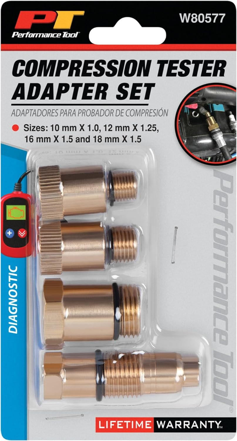 Performance Tool W80577 Compression Tester Spark Plug Adapters Set