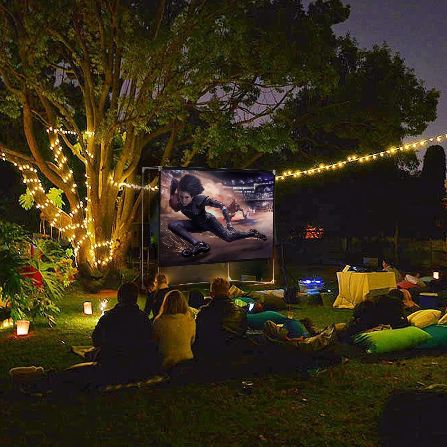 Portable 150" Projection Screen Anti Crease Design