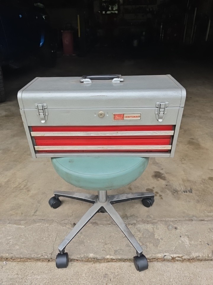 Craftsman 20" Portable Carrying Tool Chest Box Steel 2 Drawer 65336 Vtg USA