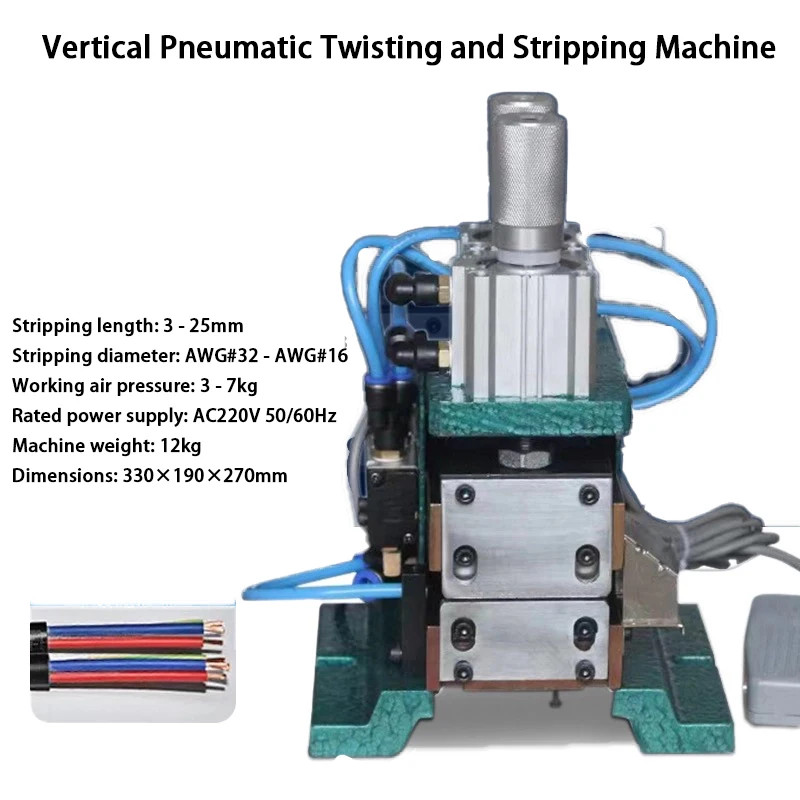 3F Vertical Core Wire Stripping Machine Pneumatic Stripping Twisting Machine Sma