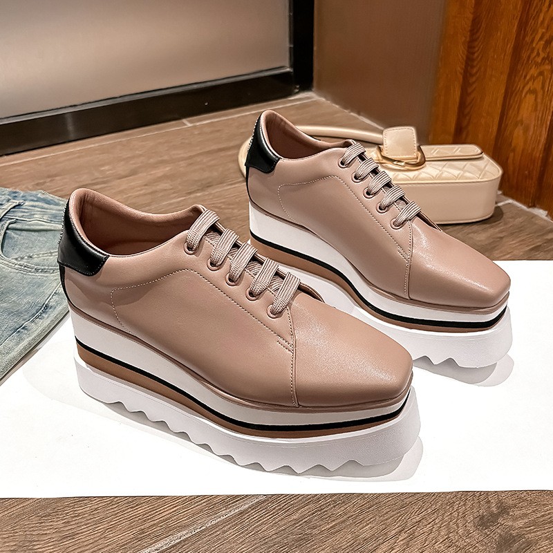 Stella Mccartney Platform Shoes Star Casual Shoes Striped Lace-up Women's Shoes
