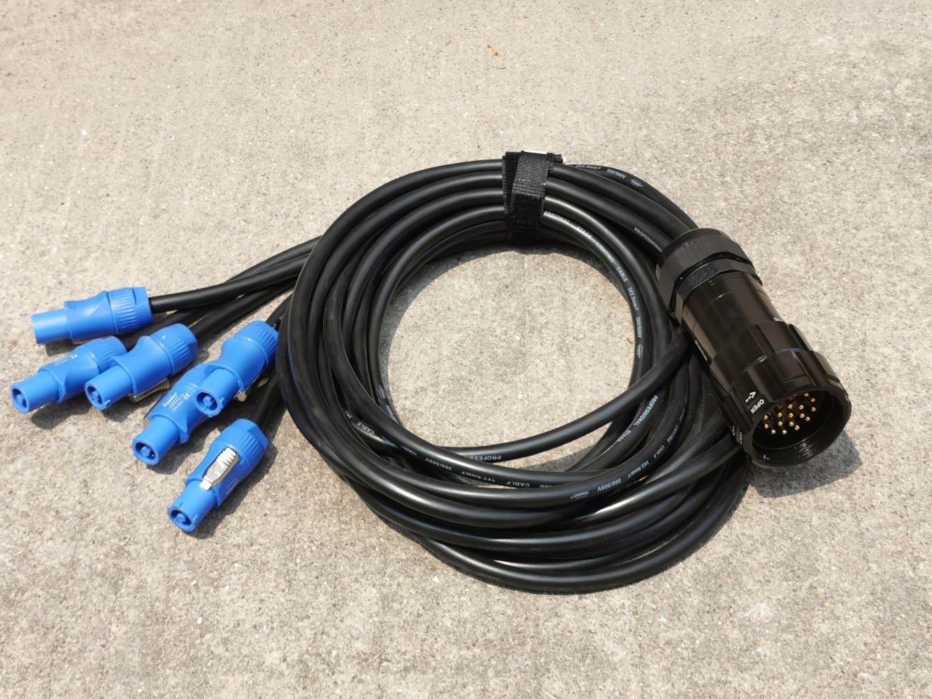 Socapex 19-Pin Breakour Cable 6 Powercon Cable Loose Tail With Distribution Core