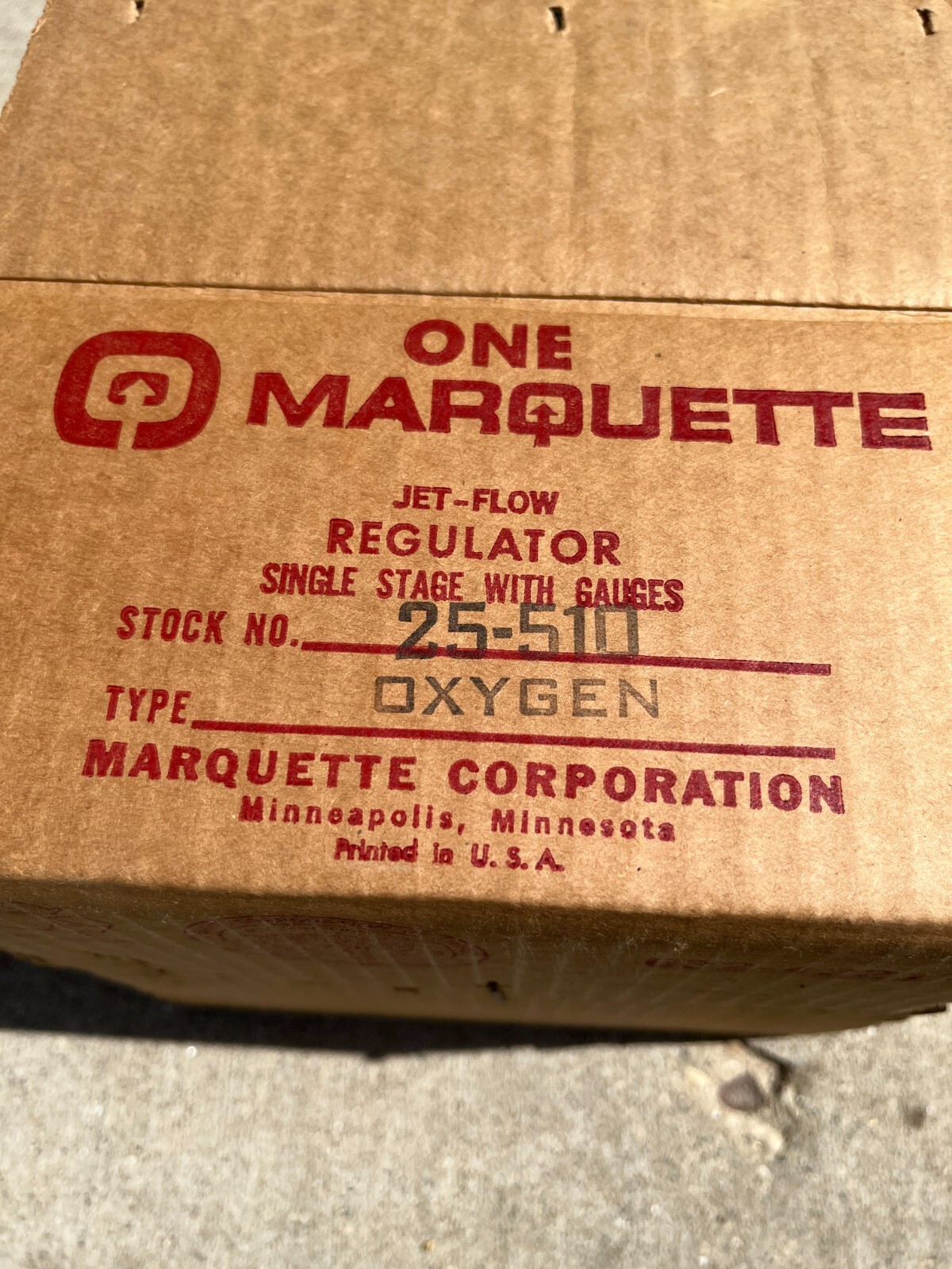Marquette Oxygen Line Regulator Model 25-510