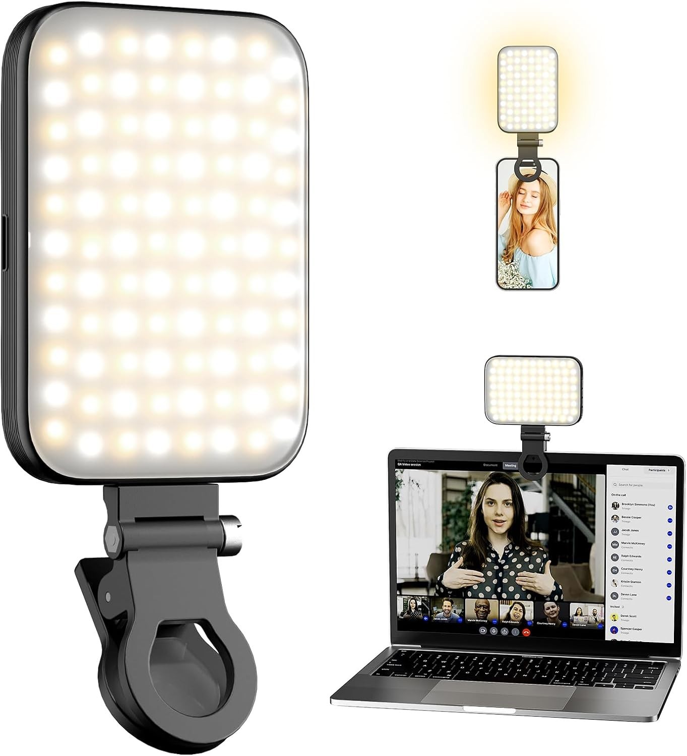 Selfie Light Rechargeable Phone Light Clip-On – Portable LED Selfie Light with 3