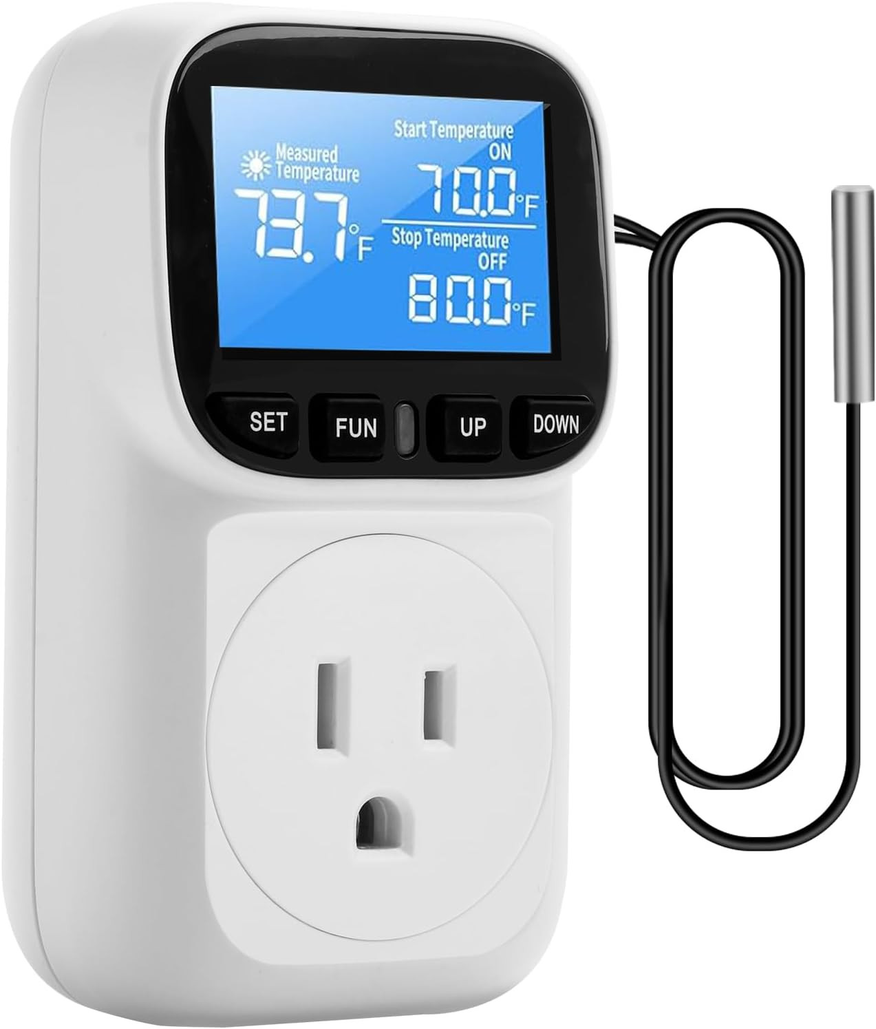 Digital Thermostat Controller, 1800W 120V/15A, -104°F to 210°F, Heating