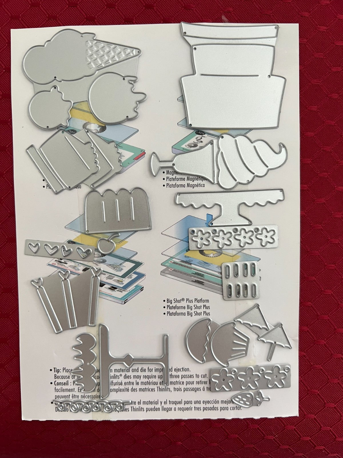 Sizzix Thinlits #664523 PARTY TREATS set includes 18 die cuts birthday cake