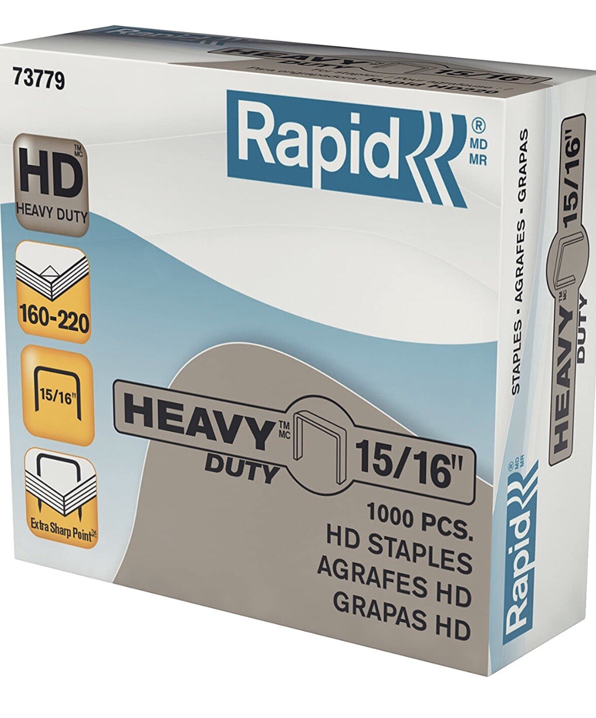 Rapid Heavy Duty Staples 15/16   1000 Per Box Model 73779  (16 Boxes)