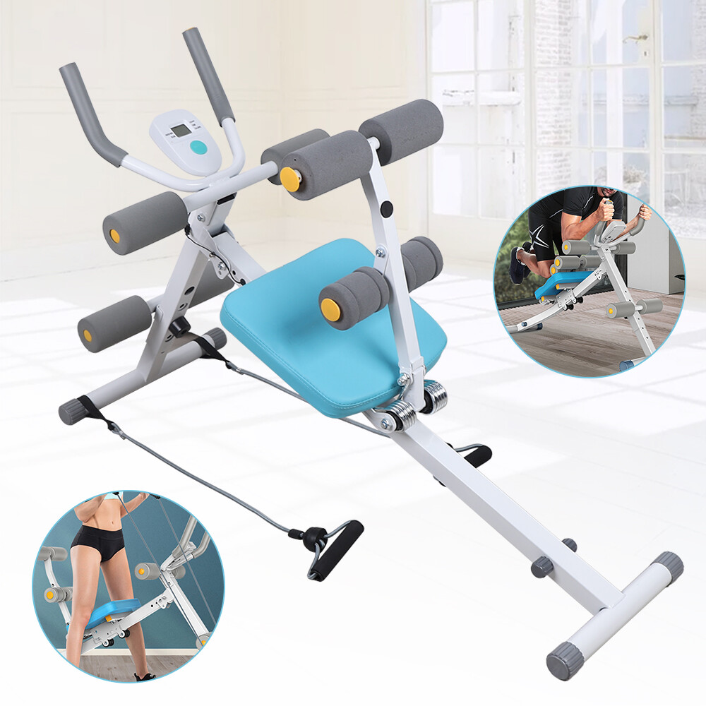 2-in-1 Adjustable Ab Trainer Machine - Foldable Sit-Up Bench, 330lbs Capacity