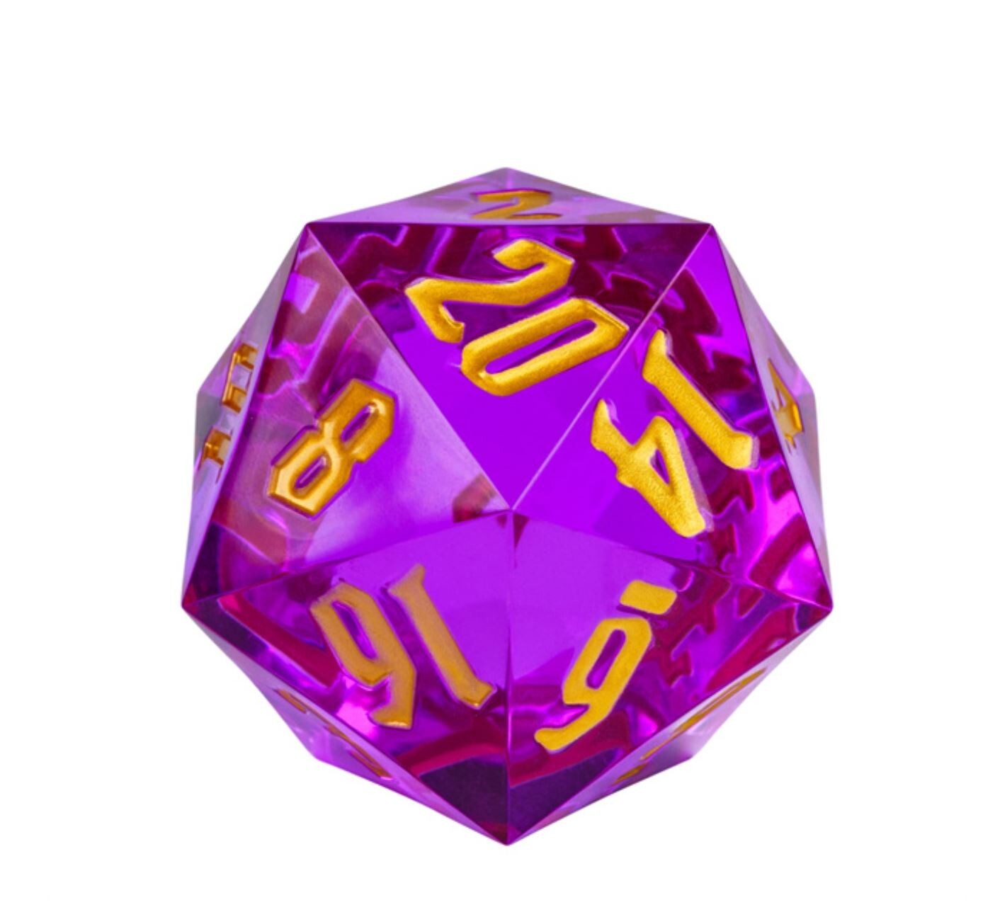 Purple/Gold Titan 55mm Jumbo d20 |  Dungeons and Dragons | Colossal Dnd Dice Set